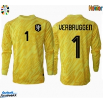 Nederland Bart Verbruggen #1 Keeper Bortedrakt EM 2024 Langermet